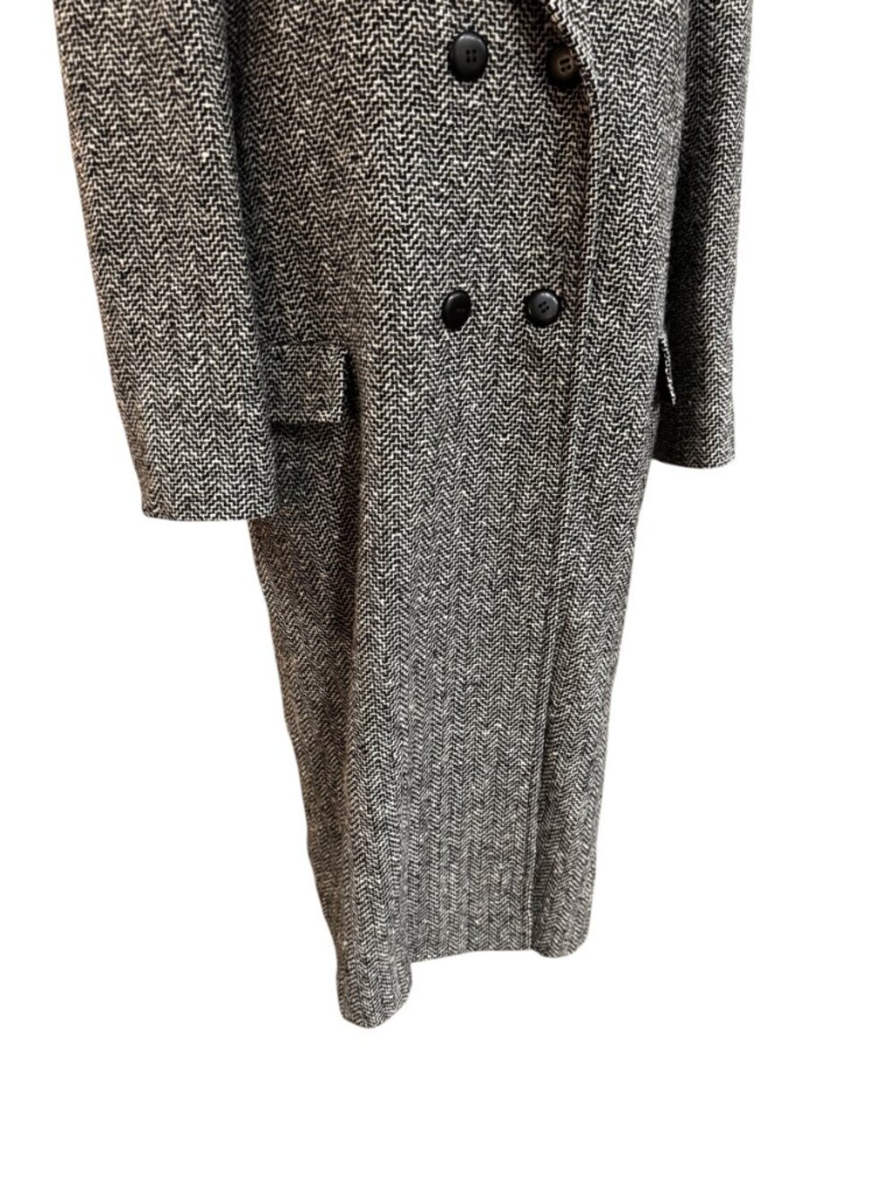 Pendleton Vintage Wool Coat Herringbone Long Double Breasted USA - Picture 6 of 10